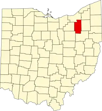 Map of Ohio highlighting Summit County