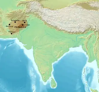Core territory and possible maximum extent of Paradan.[1]