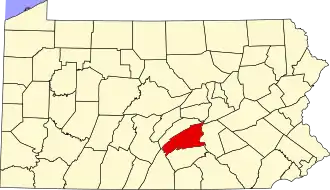 Map of Pennsylvania highlighting Perry County