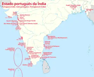 Location of Portuguese India