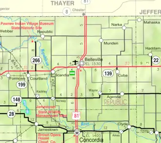 KDOT map of Republic County (legend)