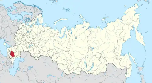 Location of Stavropol Krai