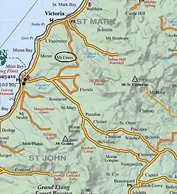 Map of Northern Grenada, showing Mount Cenis.