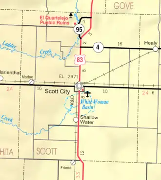 KDOT map of Scott County (legend)