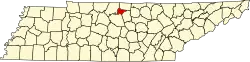State map highlighting Trousdale County