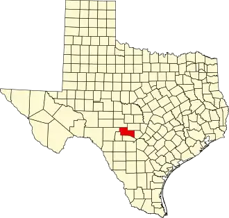 Map of Texas highlighting Kerr&nbsp;County