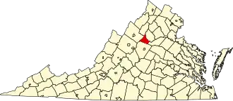 Map of Virginia highlighting Greene County