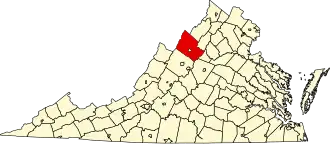 Map of Virginia highlighting Rockingham County