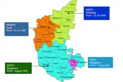Map of karnataka served by rtc