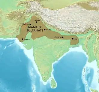 Political map of the Mamluk Sultanate in the year 1250