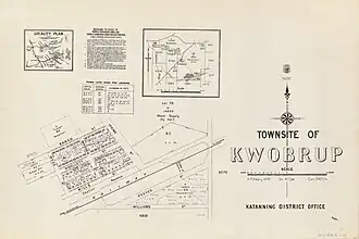1913 map of the townsite of Kwobrup