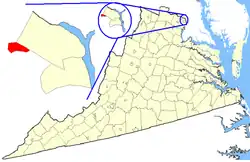 Location of Falls Church in Virginia