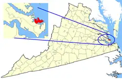 State map highlighting Poquoson