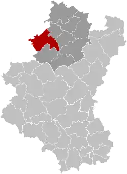 Location of Marche-en-Famenne in Luxembourg province