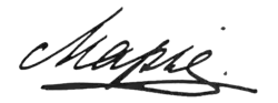 Grand Duchess Maria Nikolaevna's signature