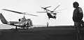 Marine UH-1E on USS New Orleans in 1974.