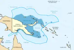 Map showing the territorial seas and exclusive economic zones of Papua New Guinea