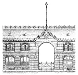 Hauptfassade der Markthalle XIV um 1892