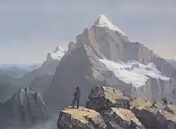 Image 29Painting of Mount Triglav by Markus Pernhart, a Carinthian Slovene artist. In the Romantic era, Triglav became one of the symbols of Slovene identity. (from History of Slovenia)