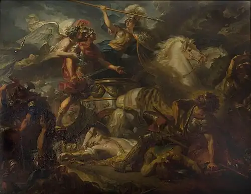 Mars Wounded by Diomedes by Gabriel François Doyen