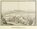View towards Avignon by Étienne Martellange, 1609. Arches 7 and 14 have collapsed.