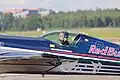 Šonka in the cockpit of his Extra 300SR aircraft at Helsinki-Malmi airport
