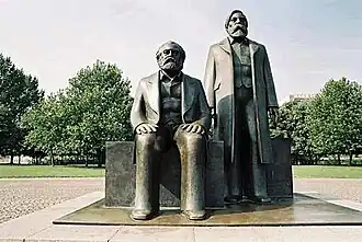 Image 36Statue of Karl Marx and Friedrich Engels in Alexanderplatz, Berlin (from History of socialism)