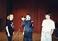 Mary Folberg in sound check for The Jefferson Dancers during 1991 Soviet tour