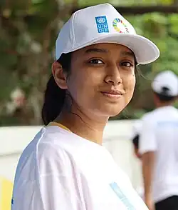 Masha Islam at a Flash Mop event promoting the SDGs in Bangladesh