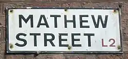 Mathew Street sign