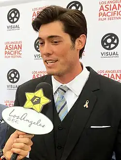 Matt William Knowles being interviewed at the Los Angeles Asian Pacific Film Festival on April 27, 2017 at the Egyptian Theatre in Hollywood, California, US