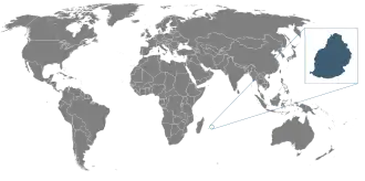 Location of Dutch Mauritius