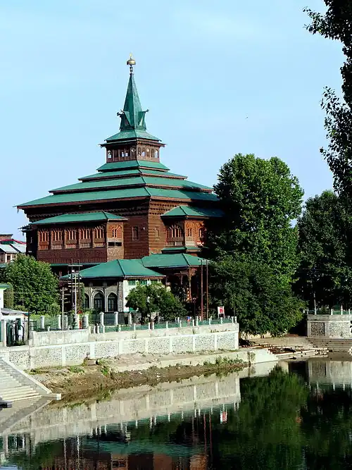 The Khanqah-e-Moula, a 14th-century mosque in Srinagar, Jammu and Kashmir, India