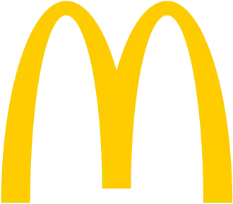 Two yellow arches joined together to form a rounded letter M.