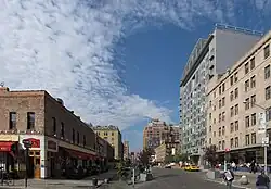 Hotel Gansevoort (right) and Pastis (left) on Ninth Avenue