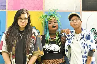 Meet Me at the Altar in 2024. From left to right: Ada Juarez, Edith Victoria, and Téa Campbell