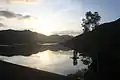 Meilin Reservoir at sunset.