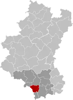 Location of Meix-devant-Virton in Luxembourg province
