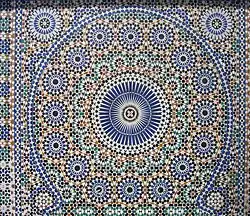 Zellij tilework in the Place El-Hedine, Meknes, Morocco