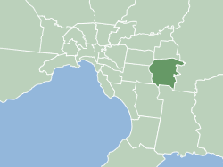 Map of Melbourne showing City of Knox