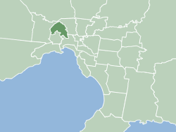 Location within Melbourne metropolitan area.