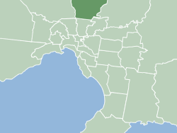 Map of Melbourne showing City of Whittlesea