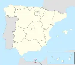 Location of Melilla in Spain