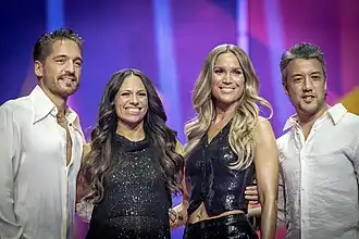 The group in 2026. From left to right: Lennevald, Lumholdt, Serneholt, and Paul