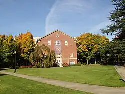 Melrose Hall from the academic quad