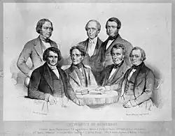 Sir James alongside Professor Robert Jameson, Dr William Alison, Dr Thomas Traill, Professor James Miller, Sir Isaac Balfour, Dr John Bennett, of the University of Edinburgh.