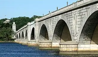 Arlington Memorial Bridge (late 19th century) over the Potomac River in Washington, DC, USA