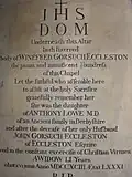 Memorial stone for Winefred Eccleston