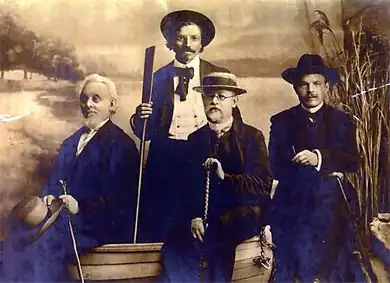 Mendele Mocher Sforim, Sholem Aleichem, Mordechai Ben Ami&nbsp;[fr; ru; uk; he], Hayim Bialik in Odessa, 1910