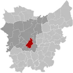 Location of Merelbeke in East Flanders